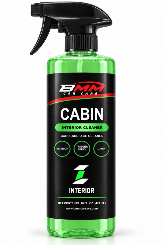 BMM CABIN Interior Cleaner bottle with modern INTERIOR category monogram