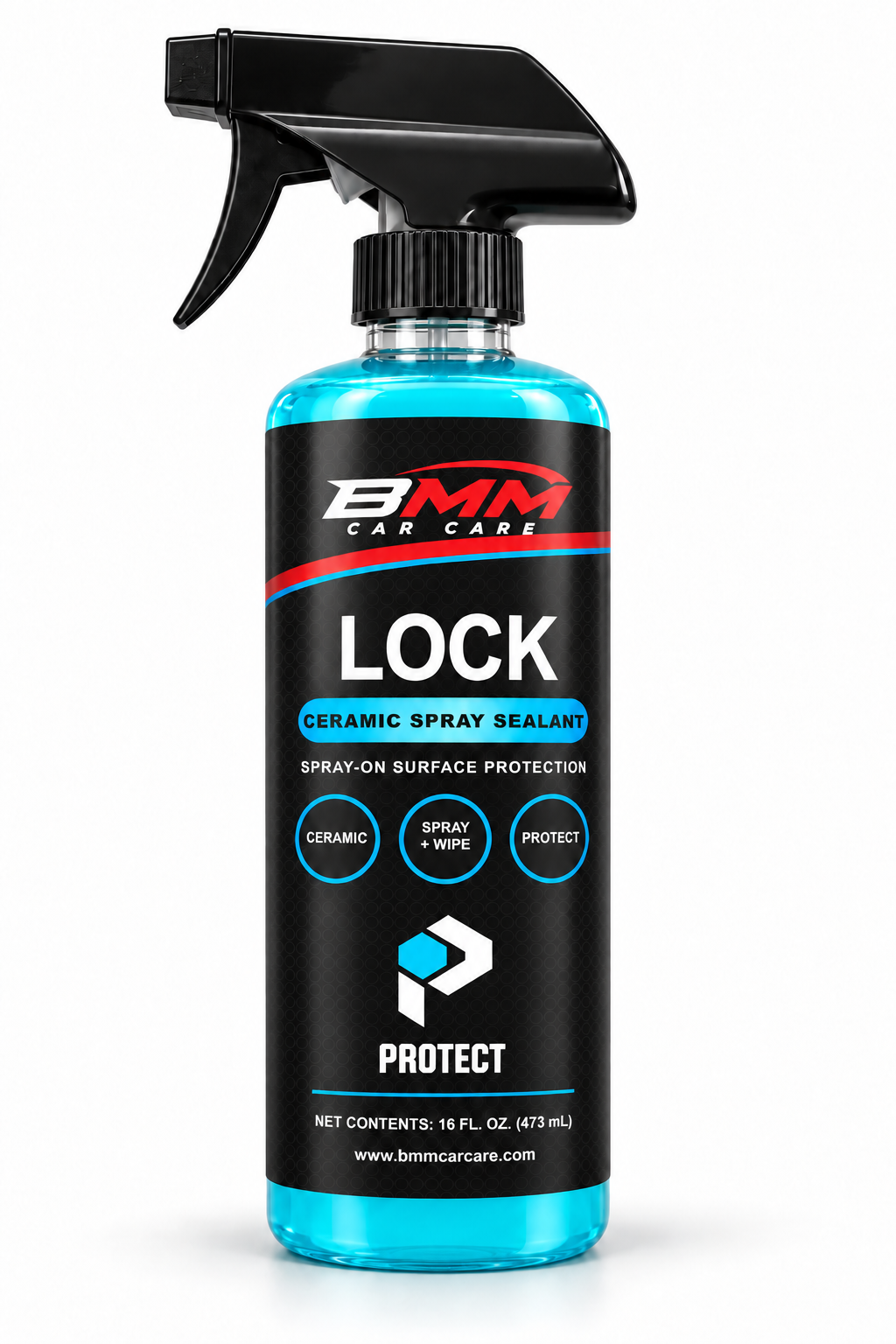 BMM LOCK Ceramic Spray Sealant bottle with modern PROTECT category monogram
